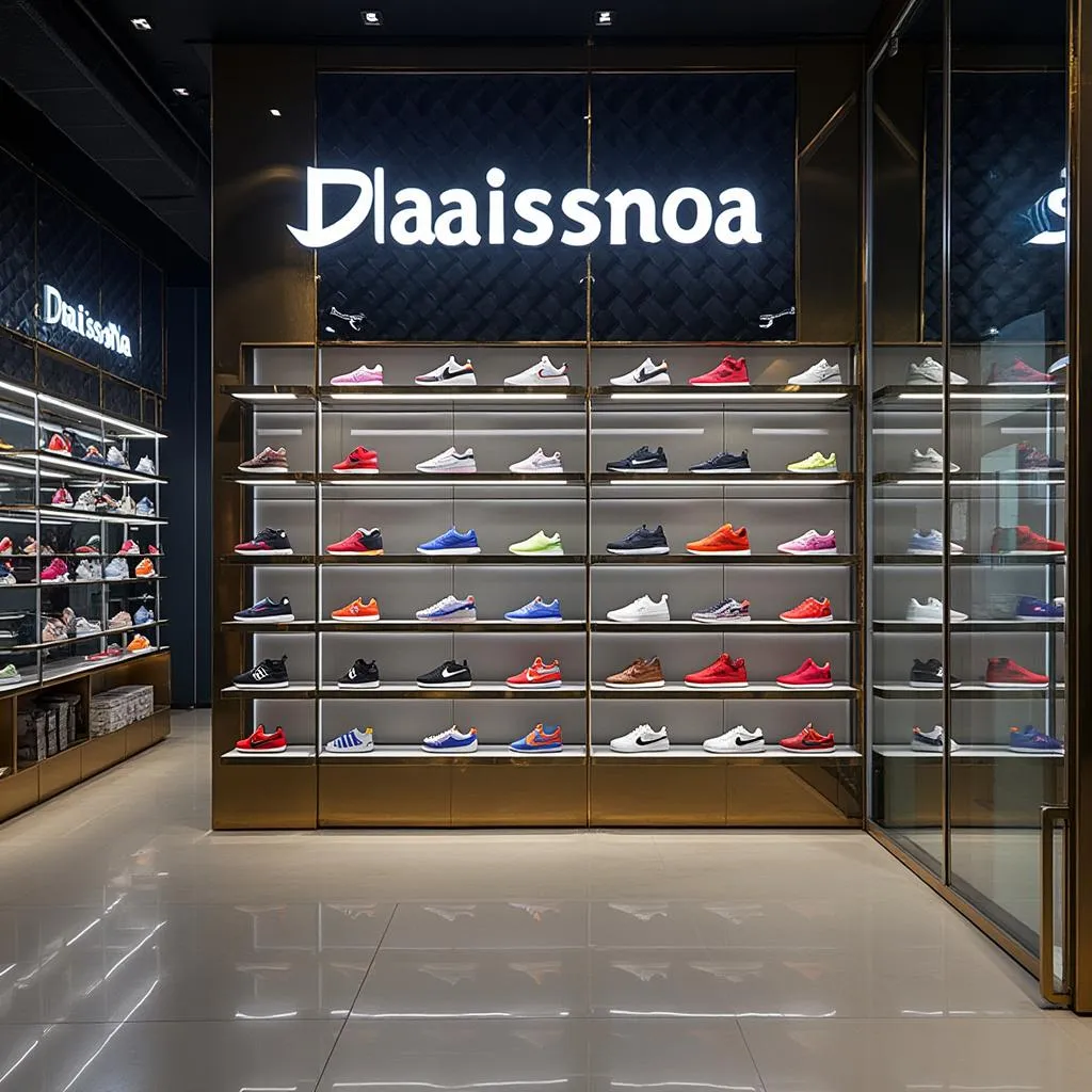 Interior de la tienda dhabissnoa con variedad de zapatillas