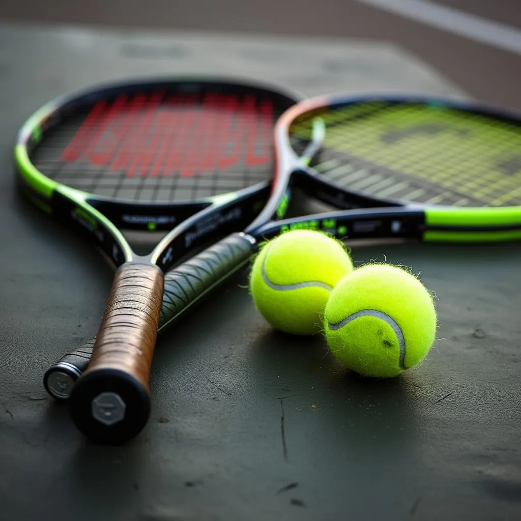 Detalle de equipamiento de tenis de alta calidad